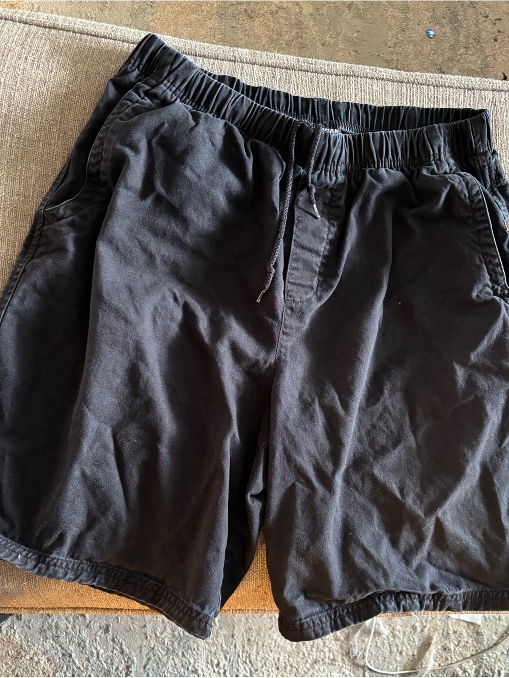 Quiksilver Men's Black Elastic Waist Athletic Shorts